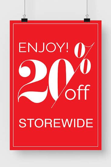 20% Off at Store X